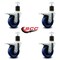 Service Caster 4'' Solid Poly Swivel 1-7/8'' Expanding Stem Caster Set Total Lock Brake, 4PK SCC-EXTTL20S414-SPUS-178-4 - alternate 4